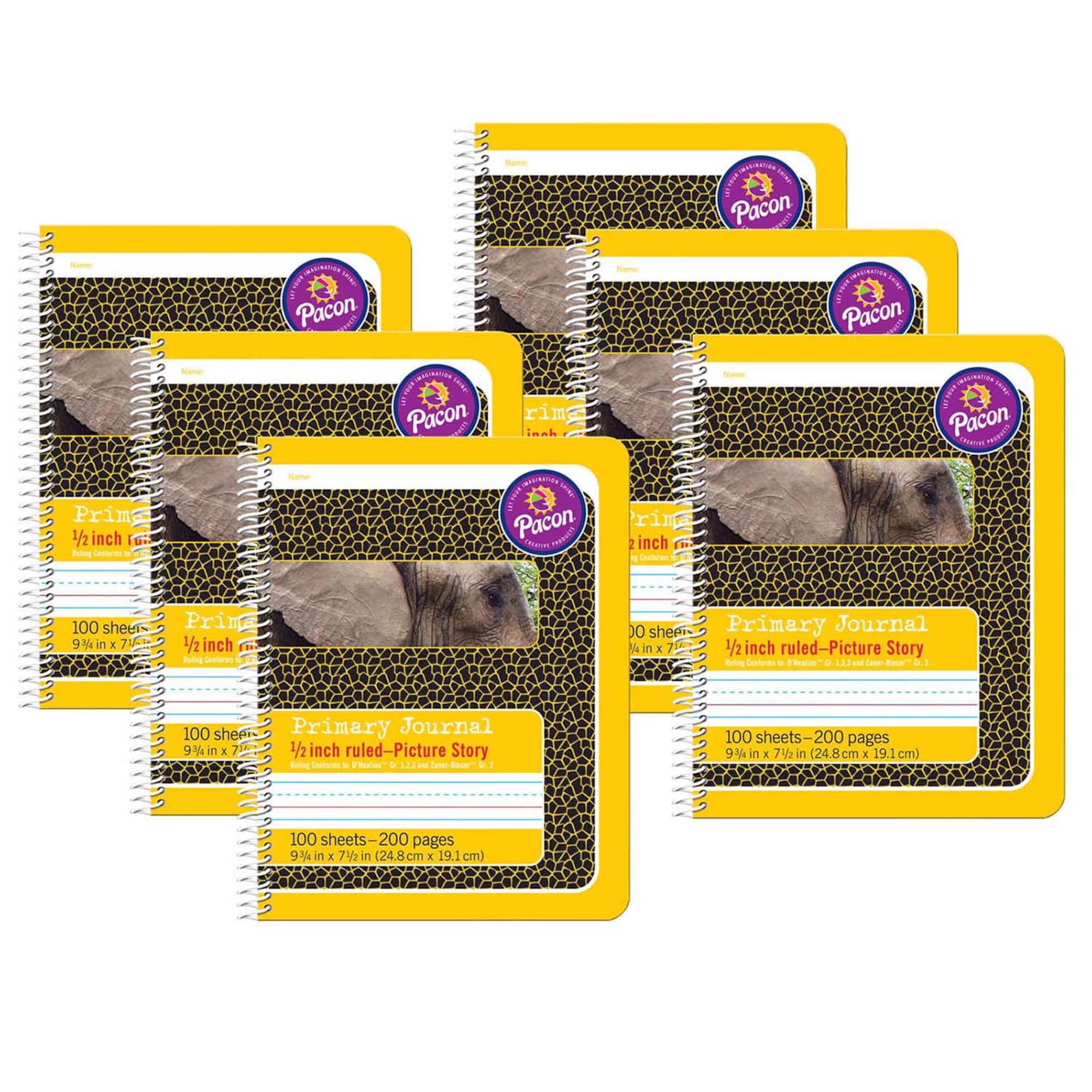 Pacon® 7.5" x 9.75" Spiral Bound Ruled Primary Composition Book, 6ct.